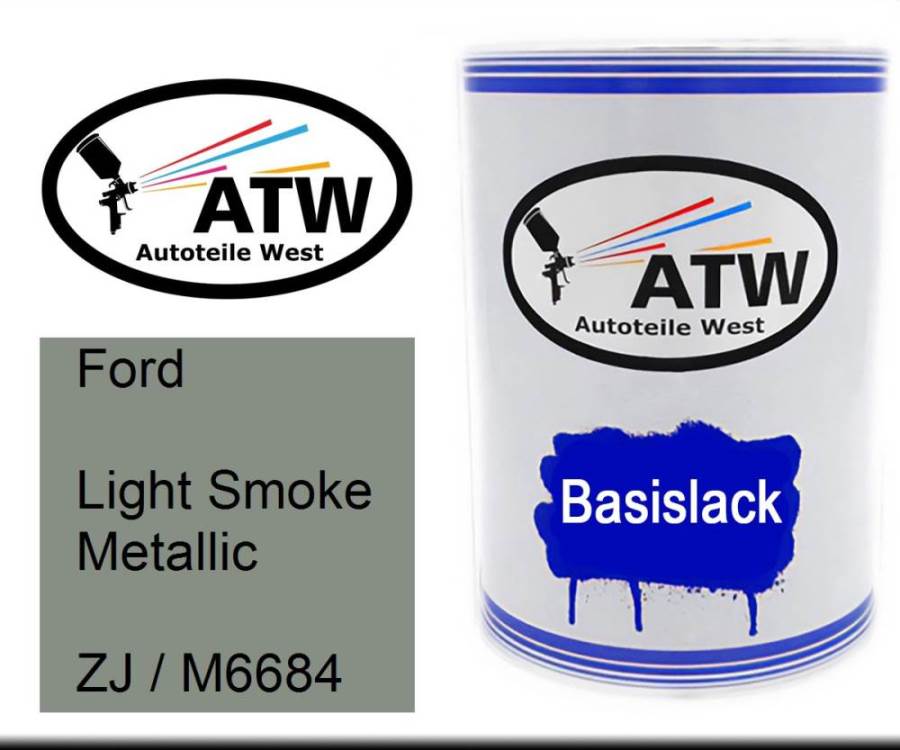 Ford, Light Smoke Metallic, ZJ / M6684: 500ml Lackdose, von ATW Autoteile West.